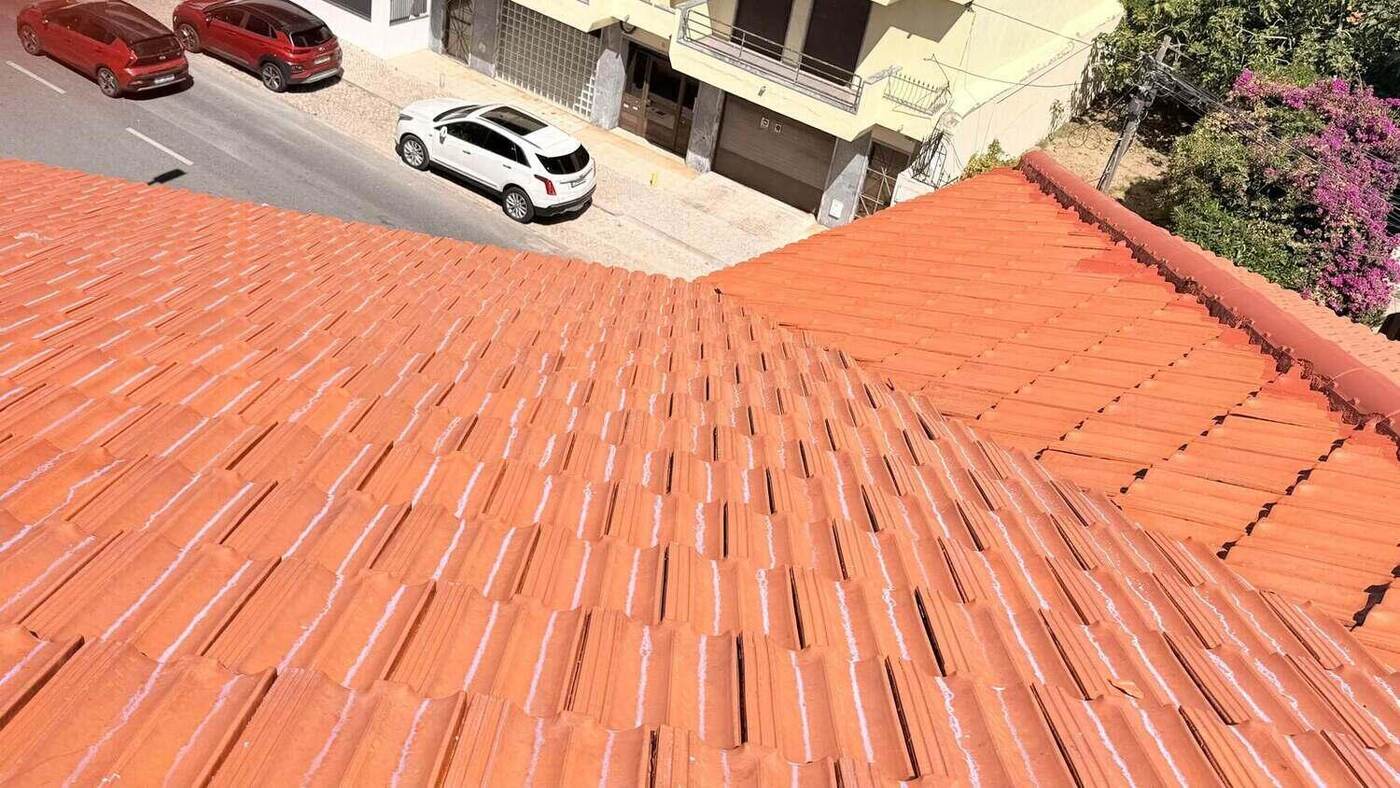 Vertente concluída, vista da cumeeira
